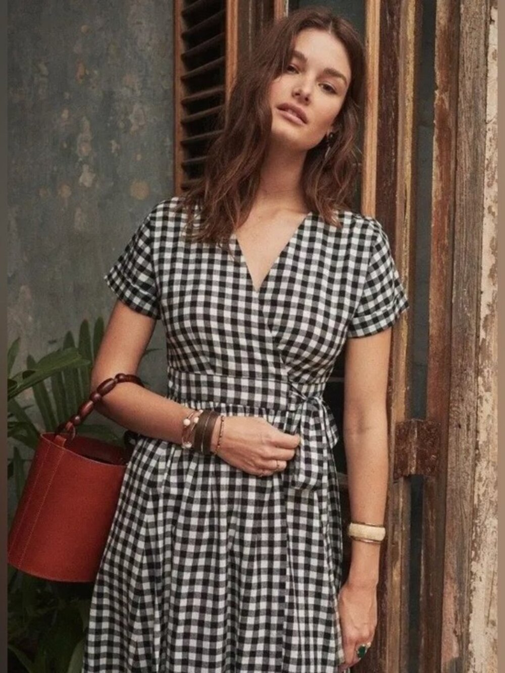 Sezane Marielle Dress - White / Black Gingham - US2 / FR34 - Picture 5 of 16